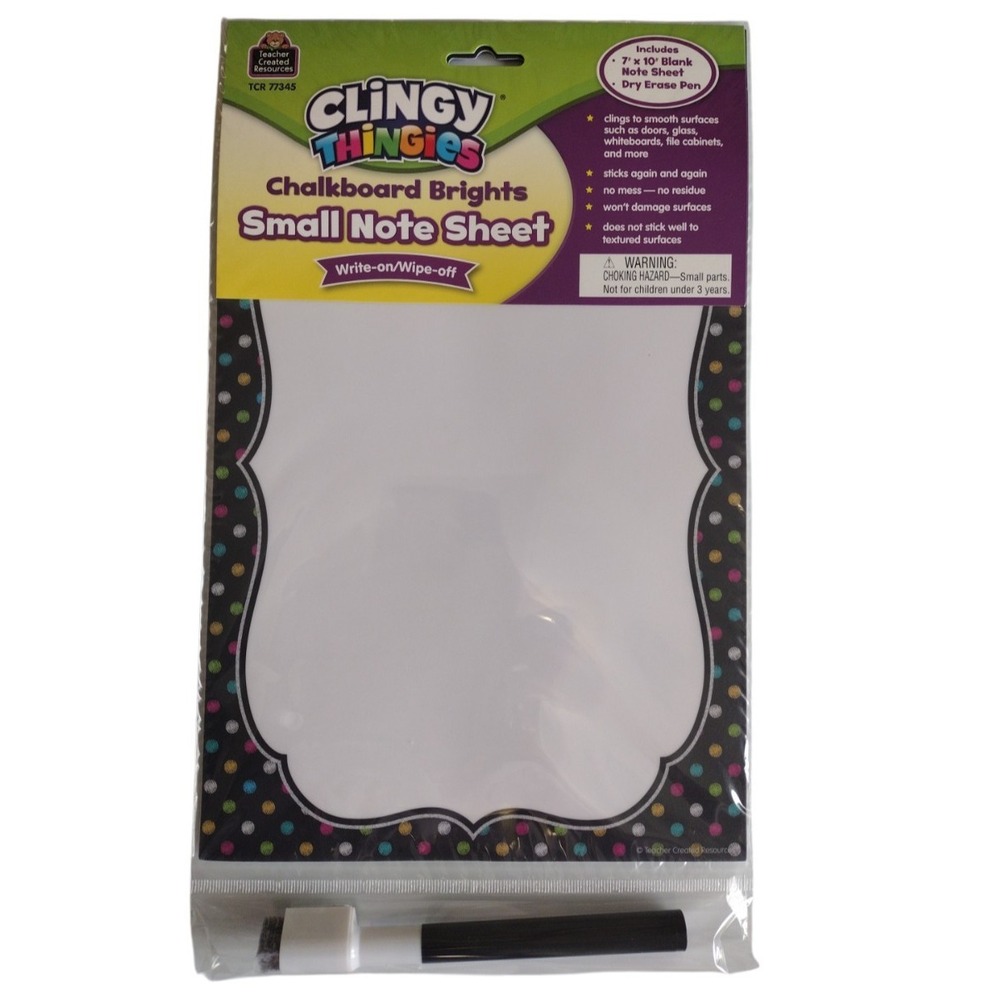 Teacher Created Resources Black Confetti Clingy Thingies Small Note Sheet 77345‎